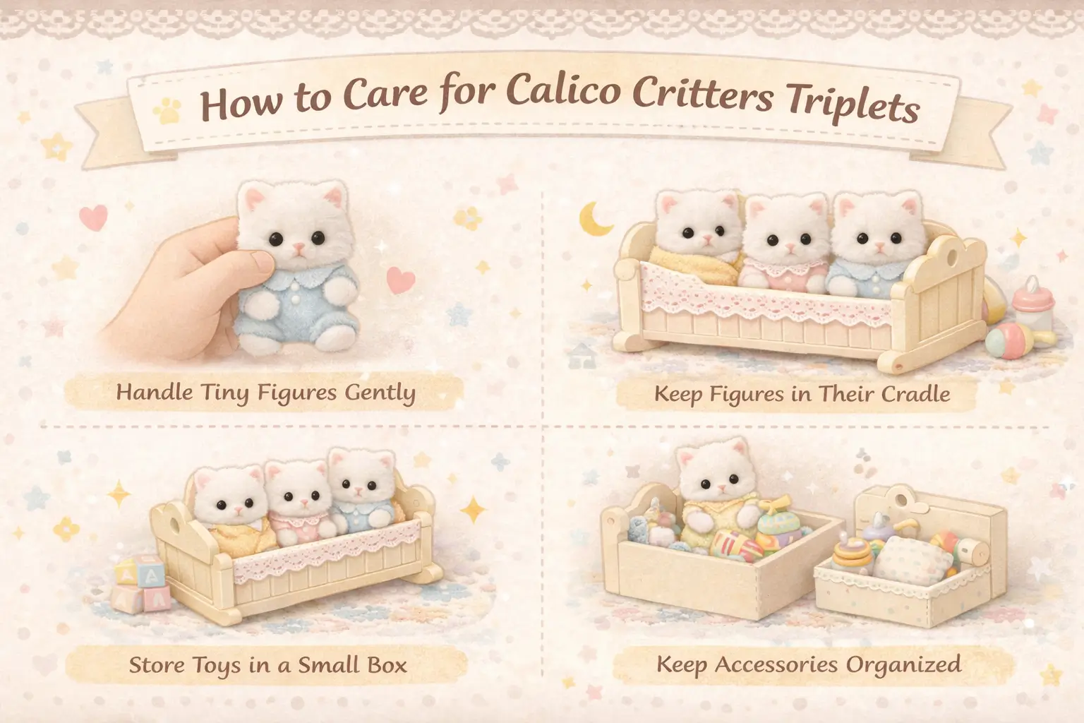 Calico Critters Persian Cat Triplets