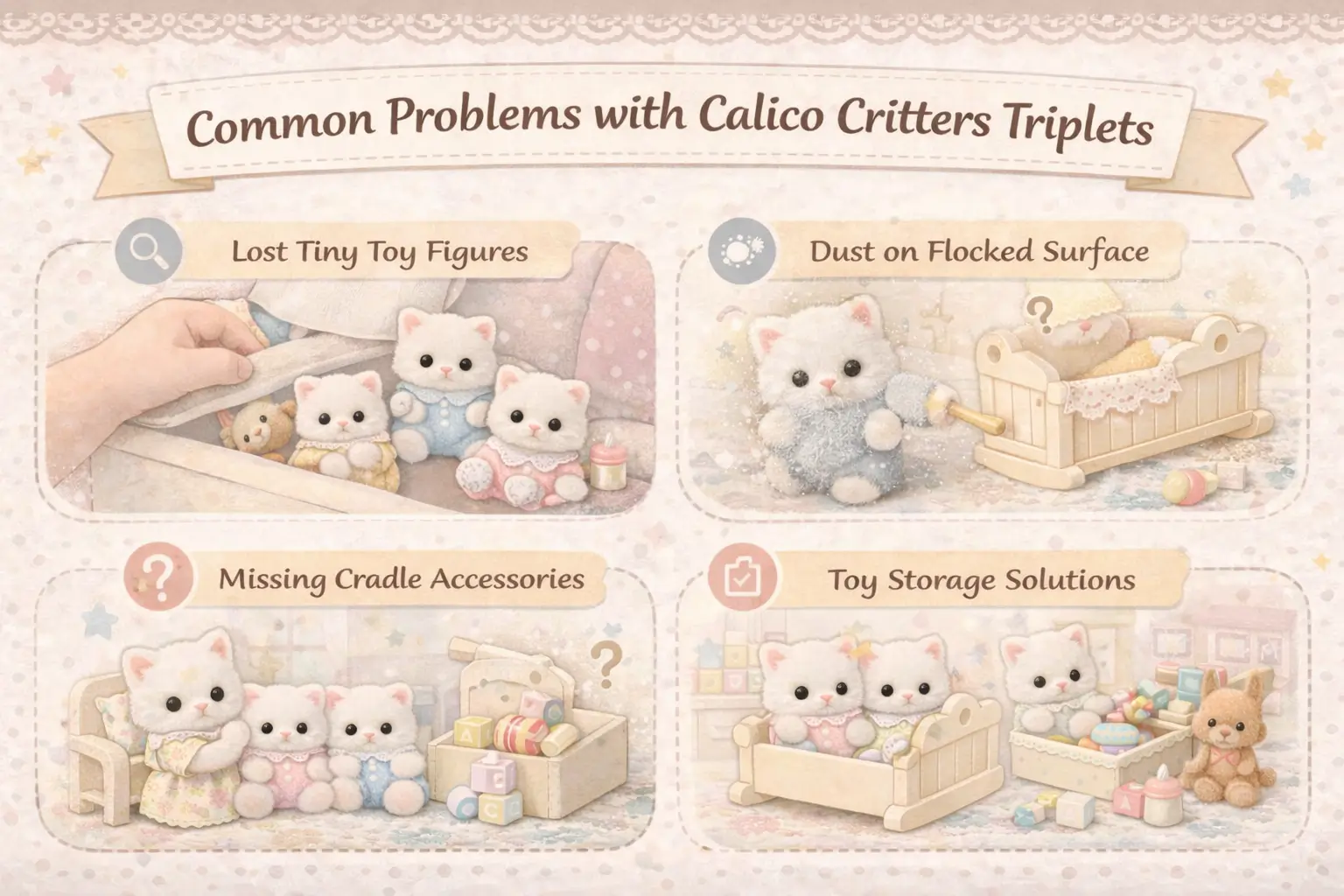 Calico Critters Persian Cat Triplets 