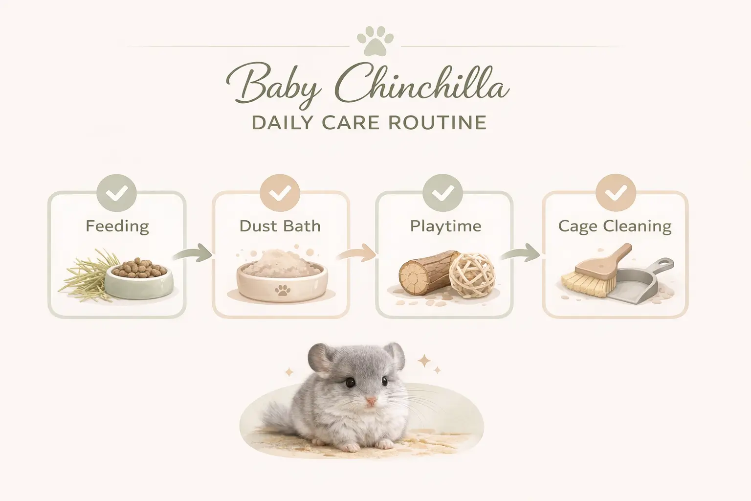 Baby chinchilla care routine guide