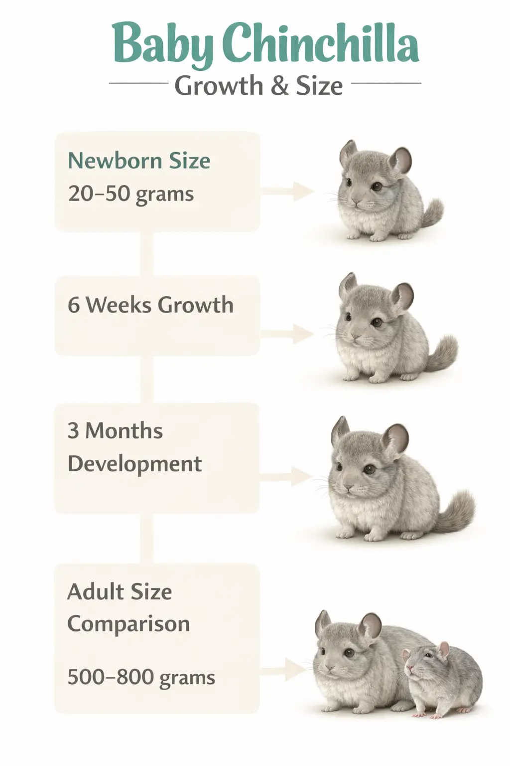 Baby chinchilla growth stages