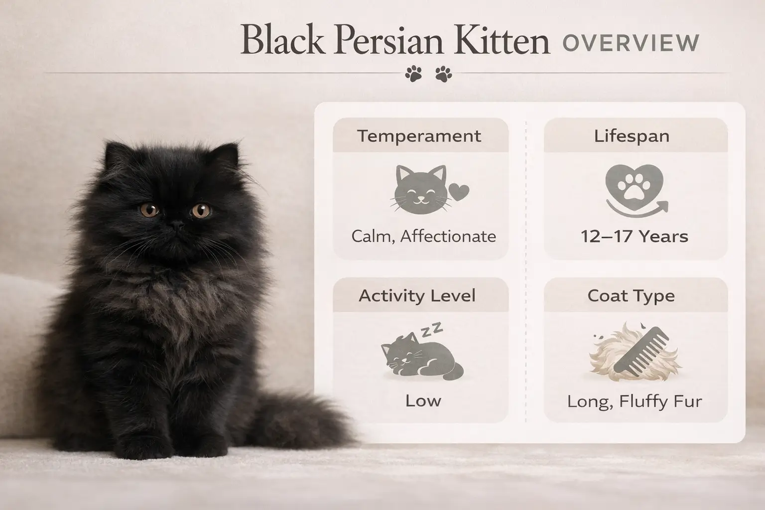 Black Persian Kitten overview