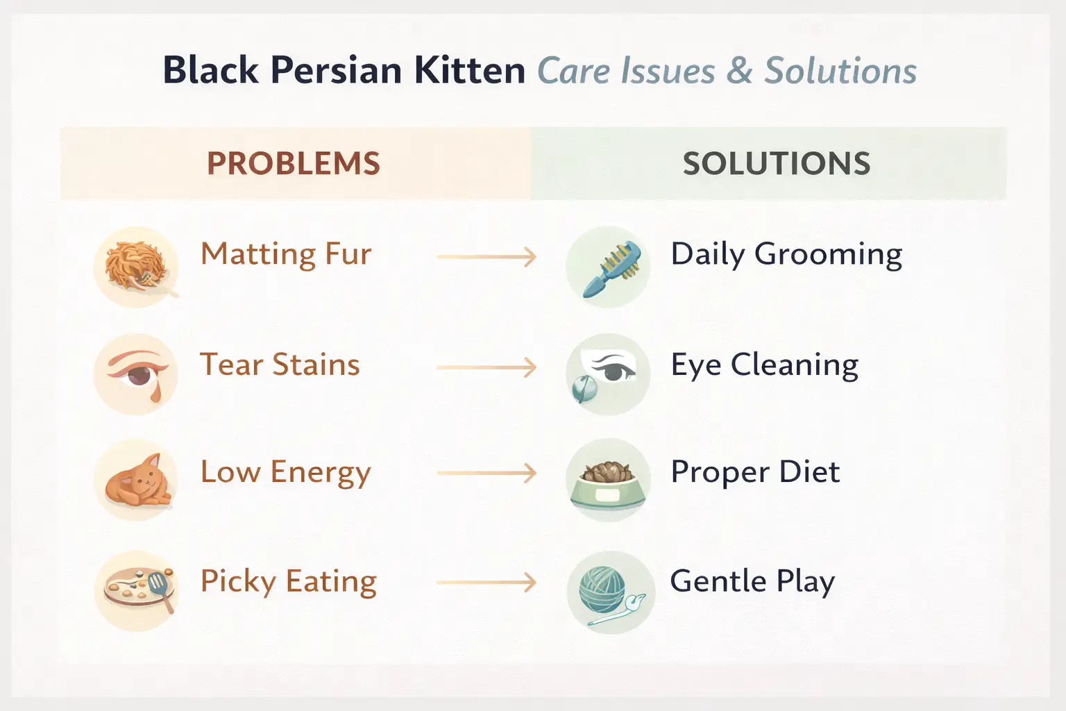 Black Persian kitten problem and solution