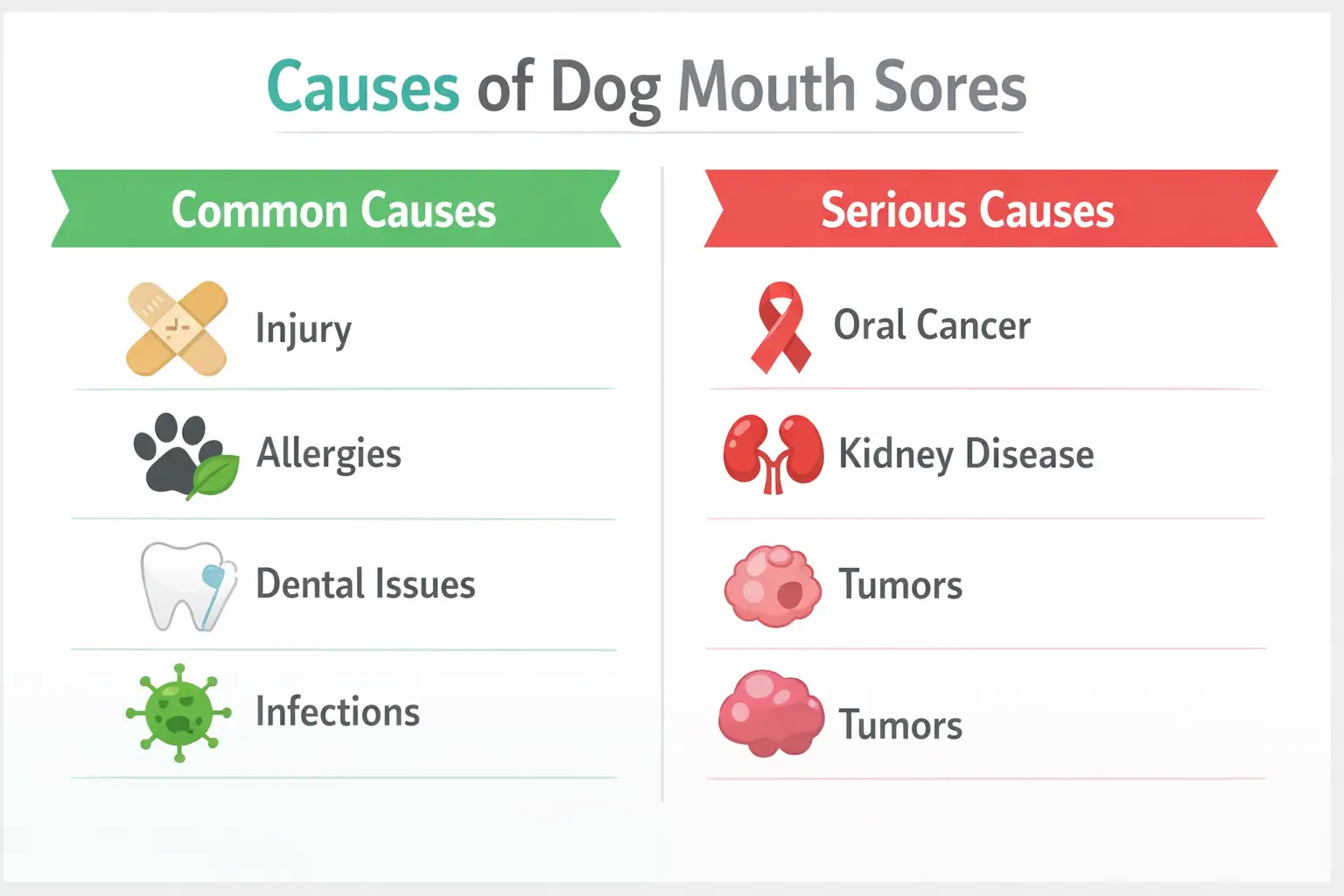 Causes of dog mouth sores