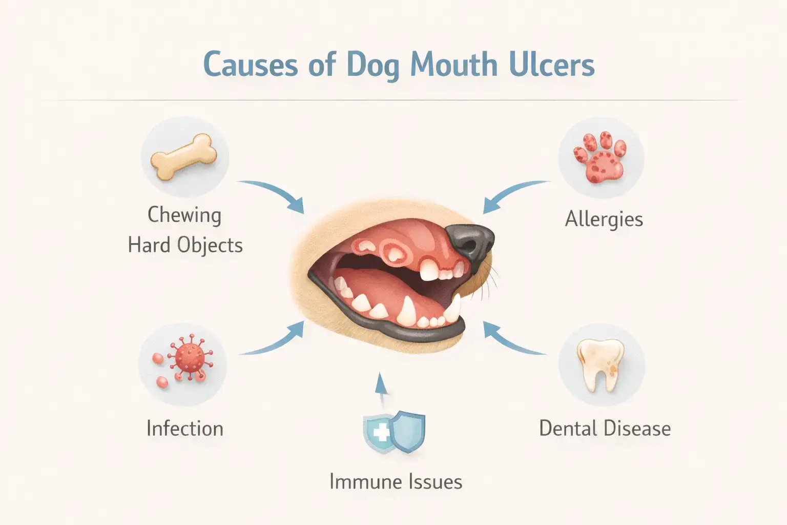 Causes of dog mouth ulcers