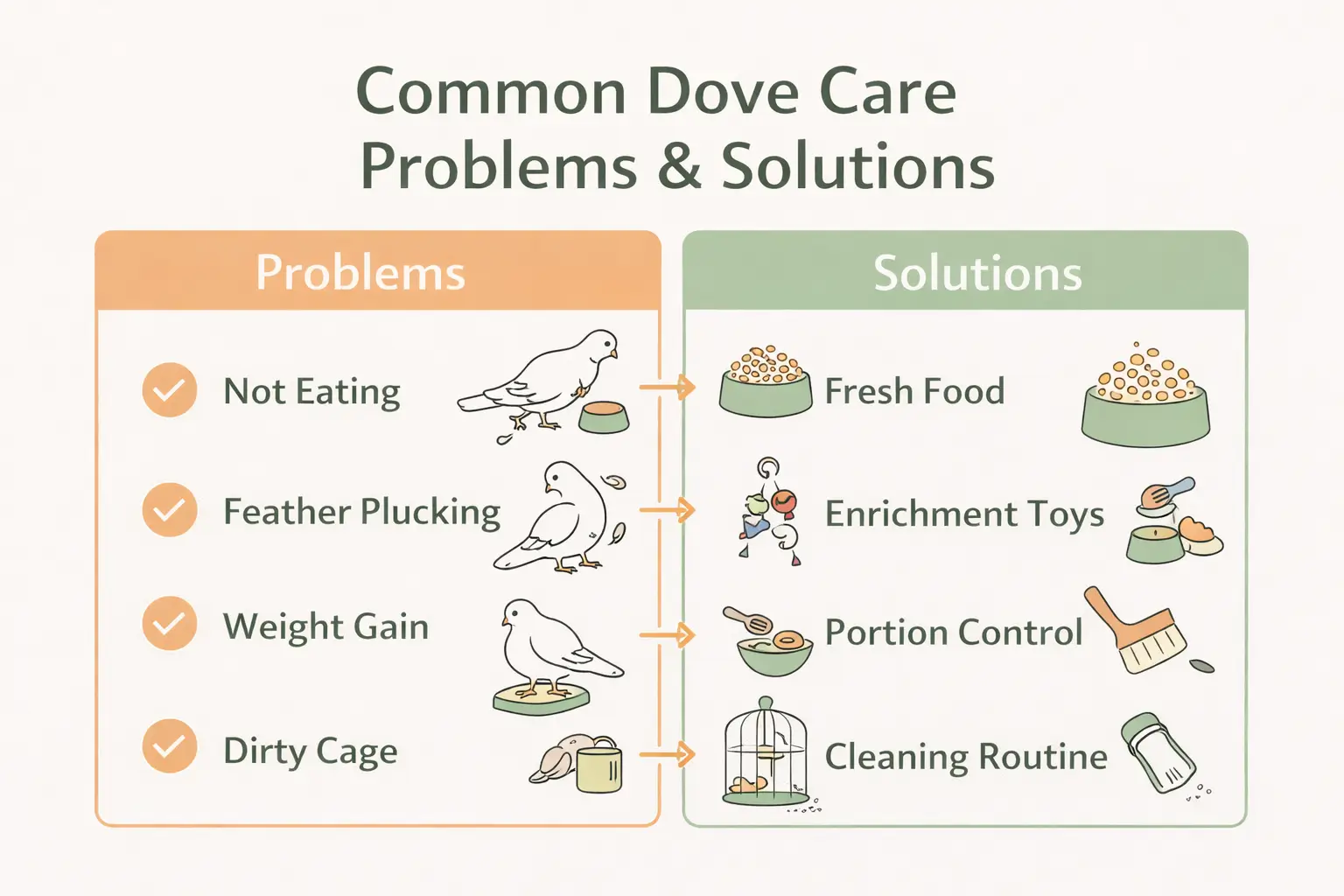 Common dove care problems and solutions