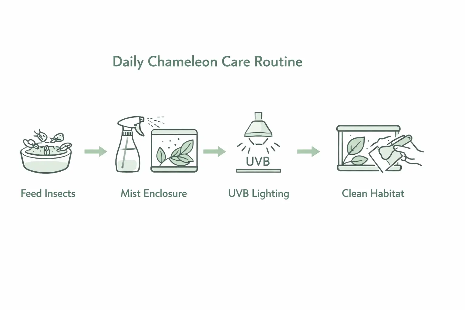 Daily chameleon care steps