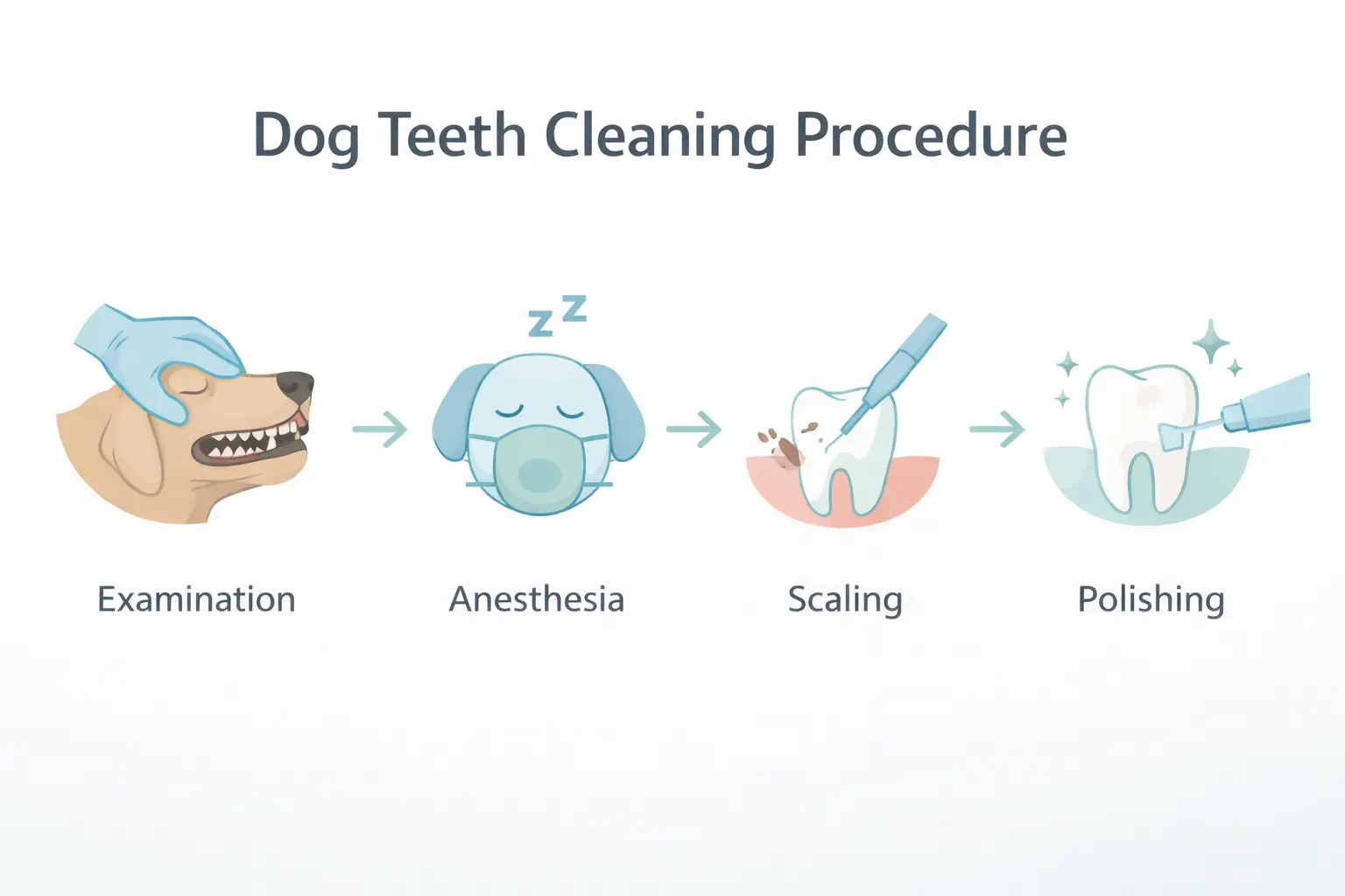 Dog teeth cleaning procedure steps