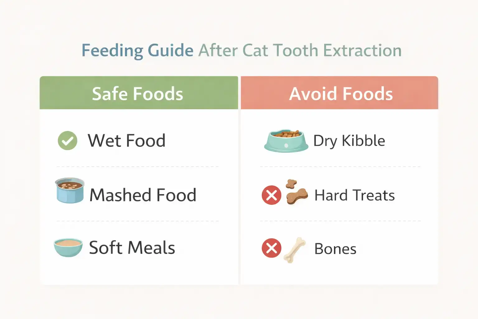 Feeding guide after cat tooth extraction