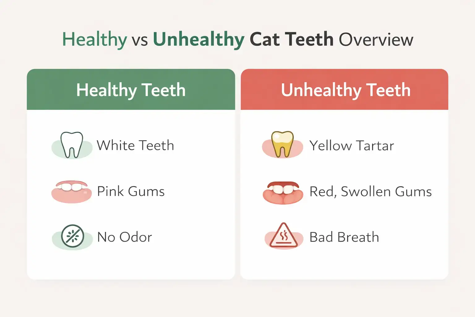Healthy vs unhealthy cat teeth