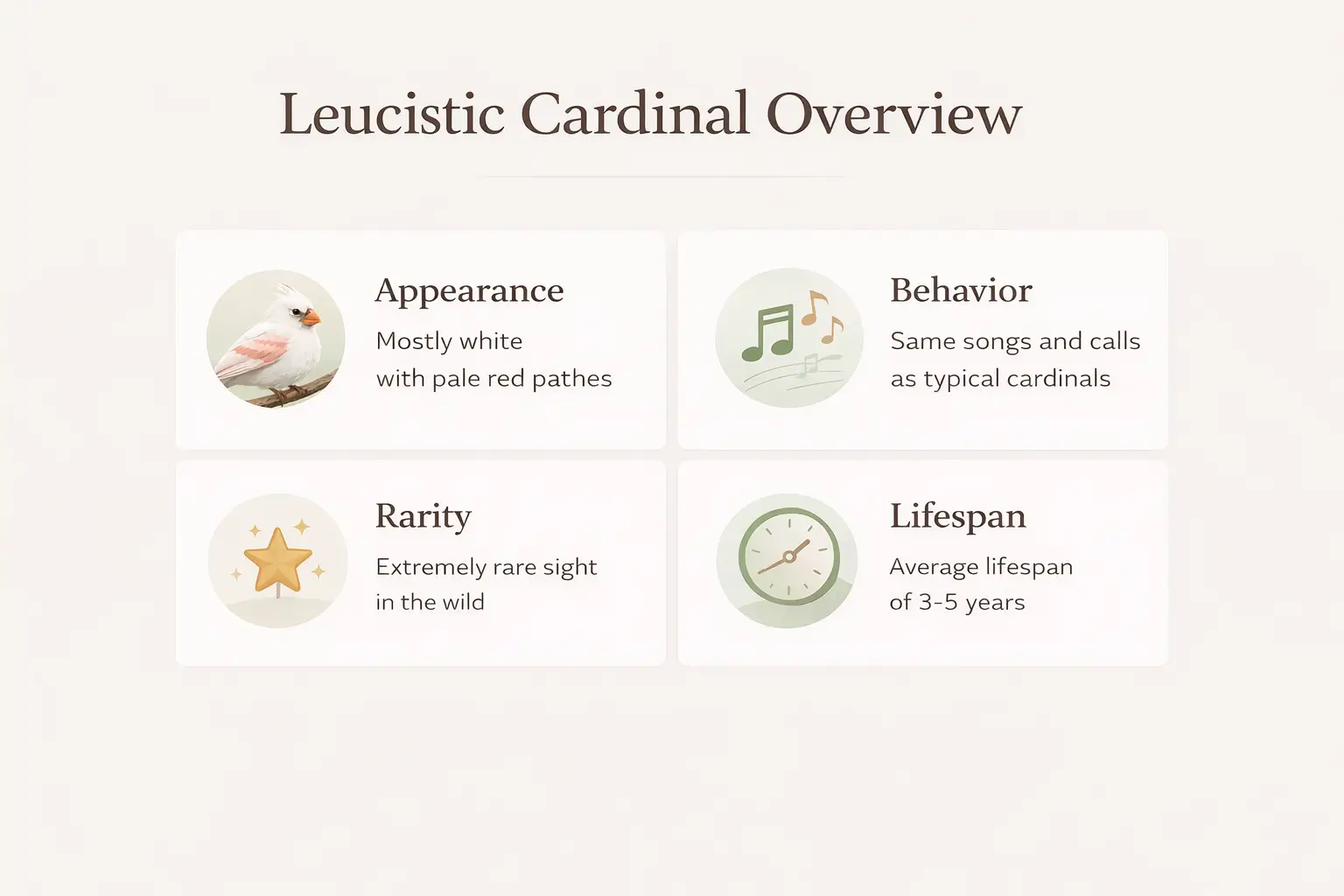 Leucistic cardinal overview
