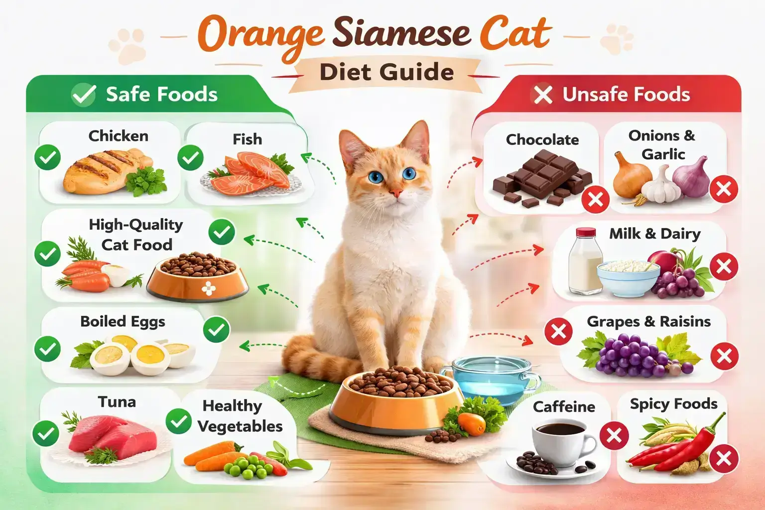 Orange Siamese cat diet guide