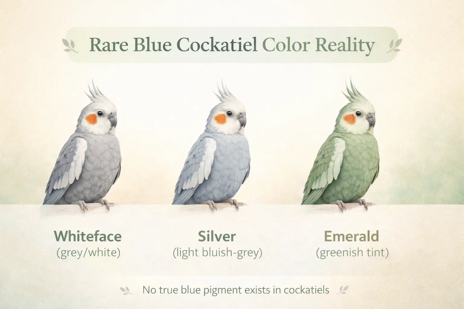 Rare cockatiel color variations
