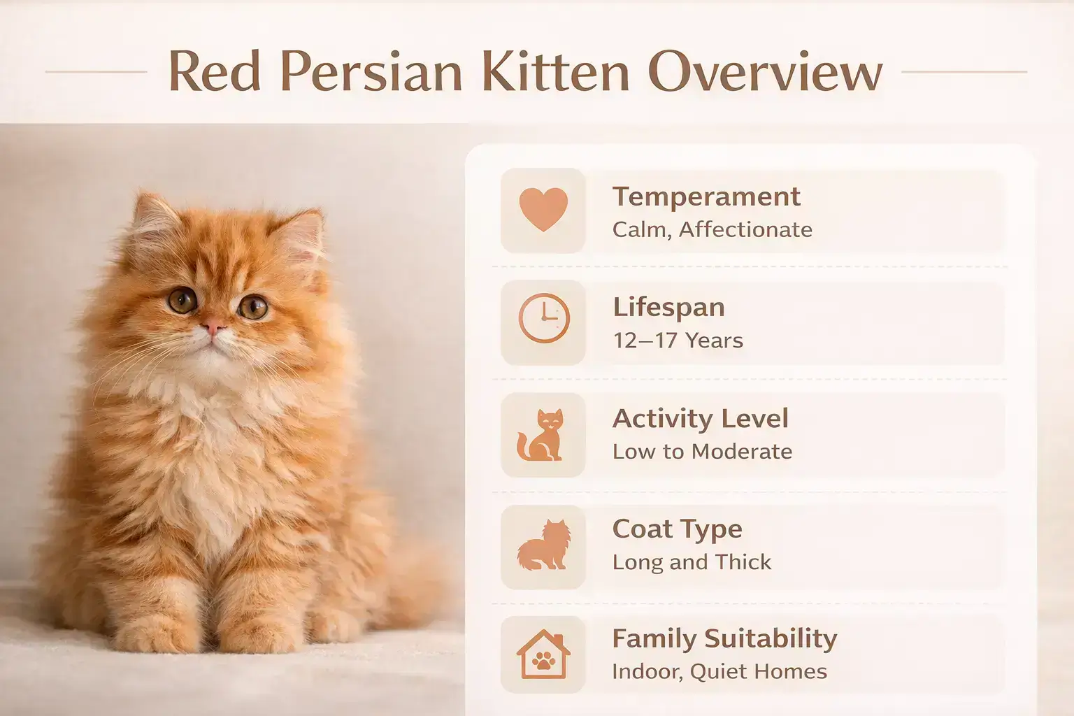 Red Persian kitten care overview