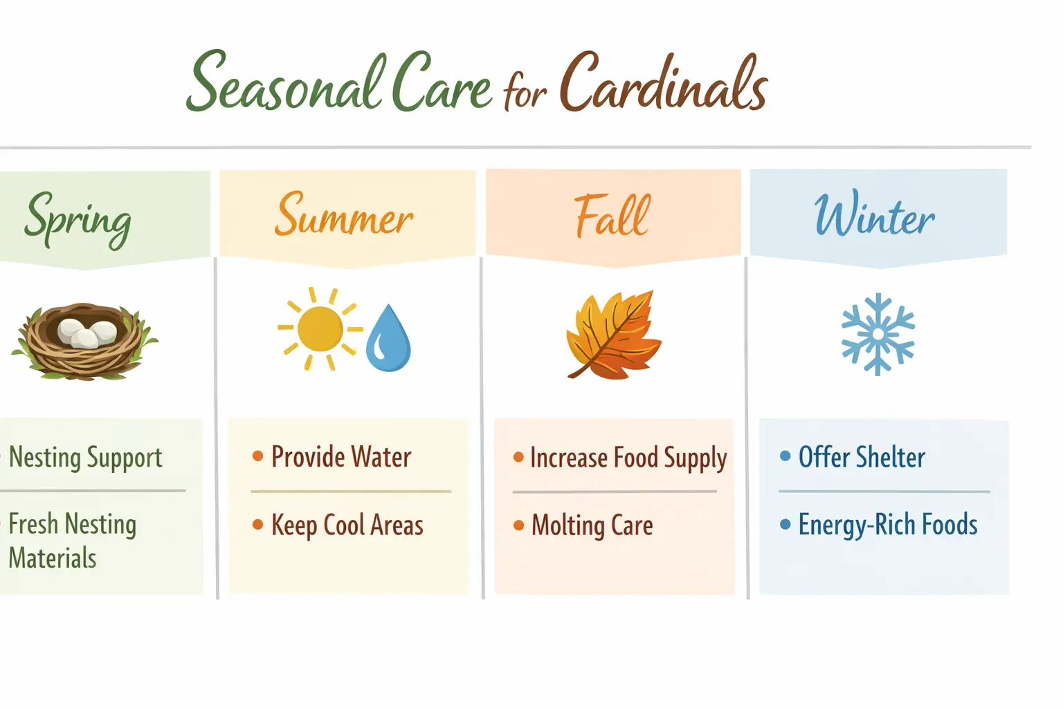 Seasonal care guide for cardinals