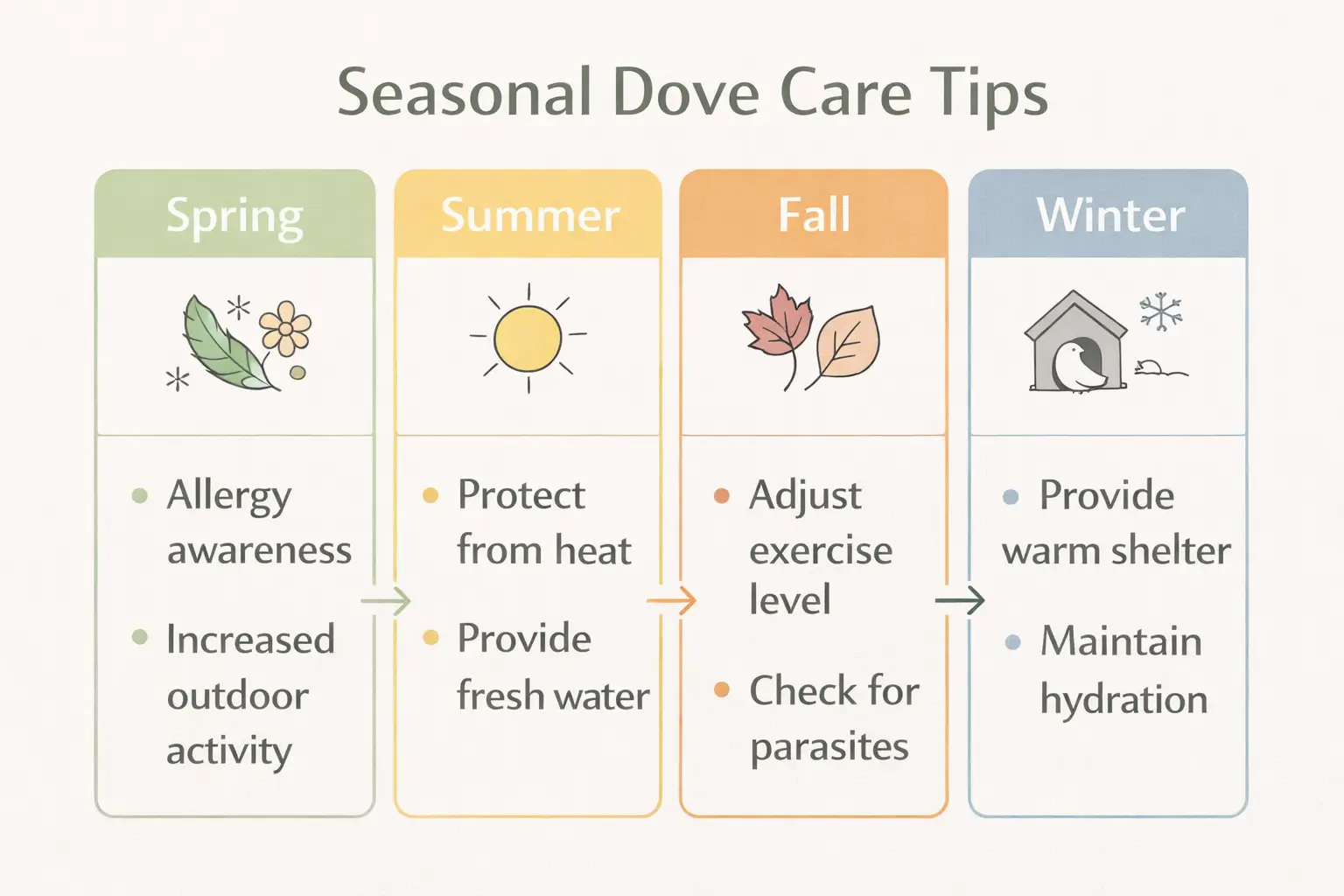 Seasonal dove care tips
