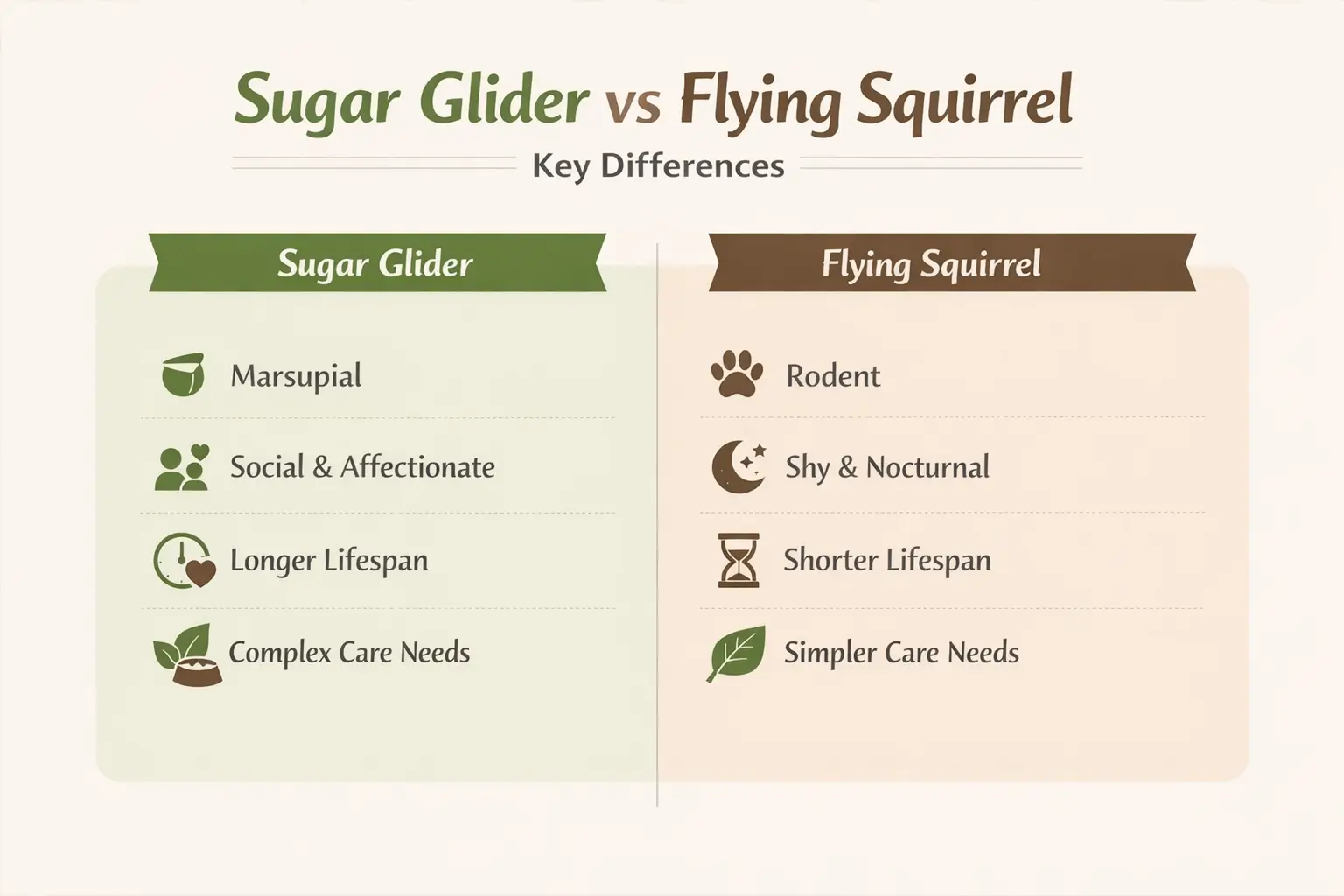 Sugar glider vs flying squirrel