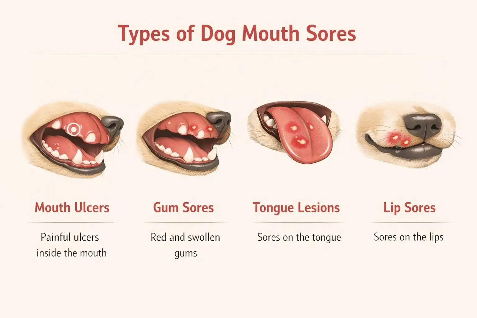 Types of dog mouth sores explained