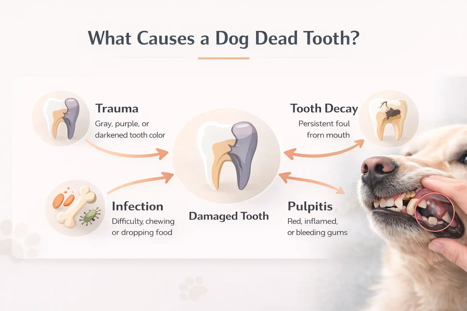 What causes a dog dead tooth