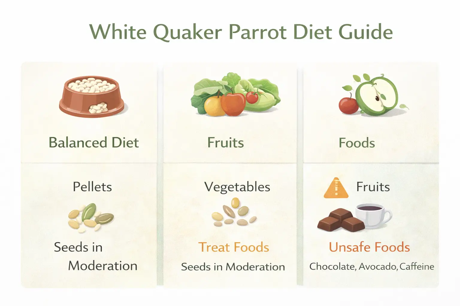 White Quaker parrot diet guide