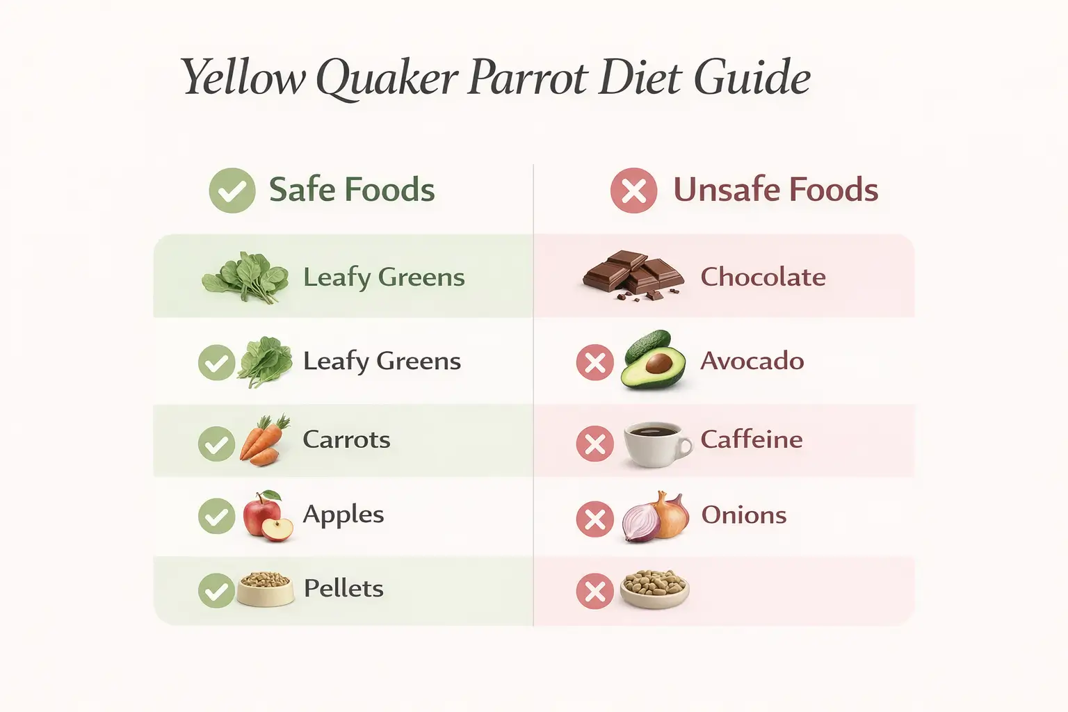 Yellow quaker parrot diet guide