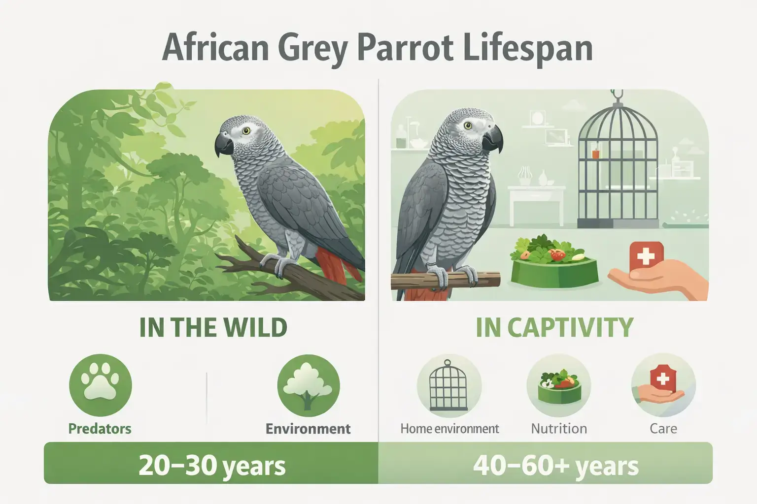 African grey parrot lifespan overview