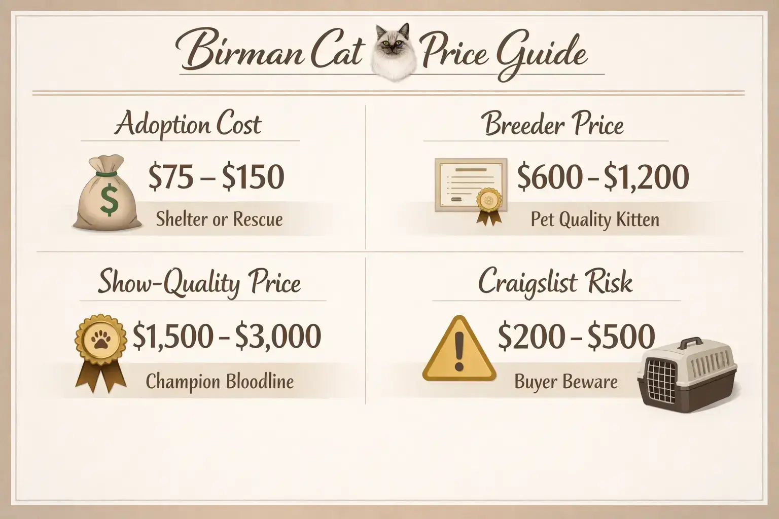 Birman Cat Price Guide
