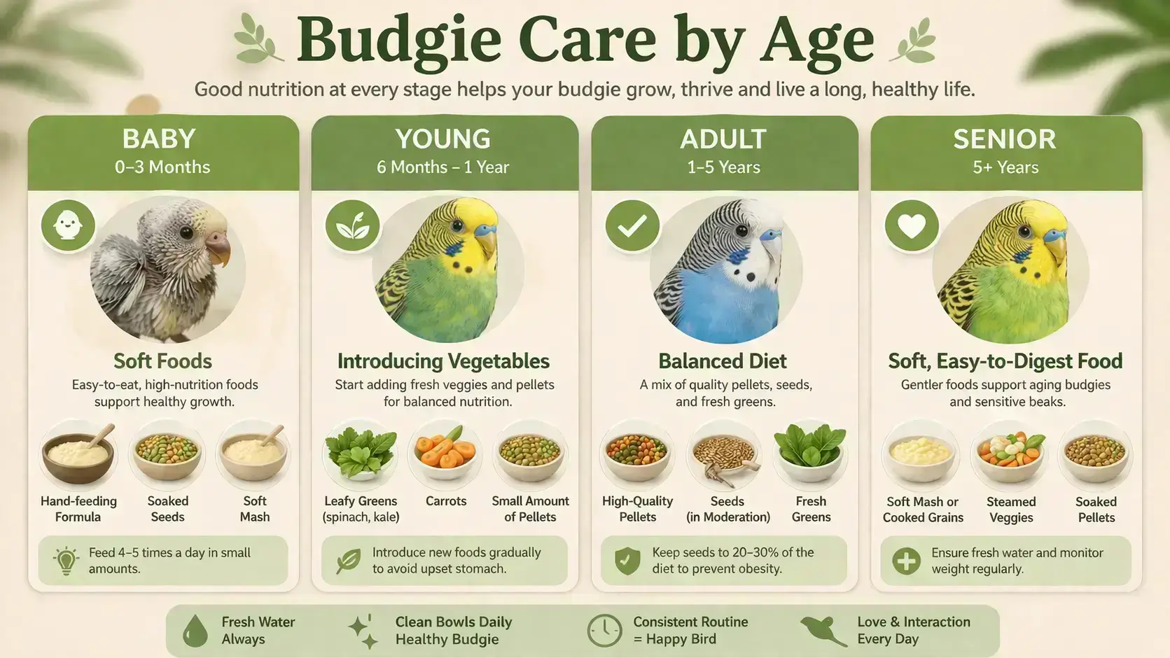 Budgie Care by Age