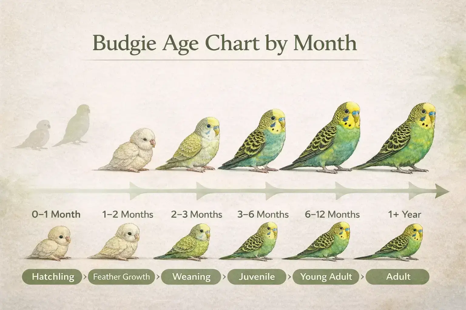 Budgie life cycle by month