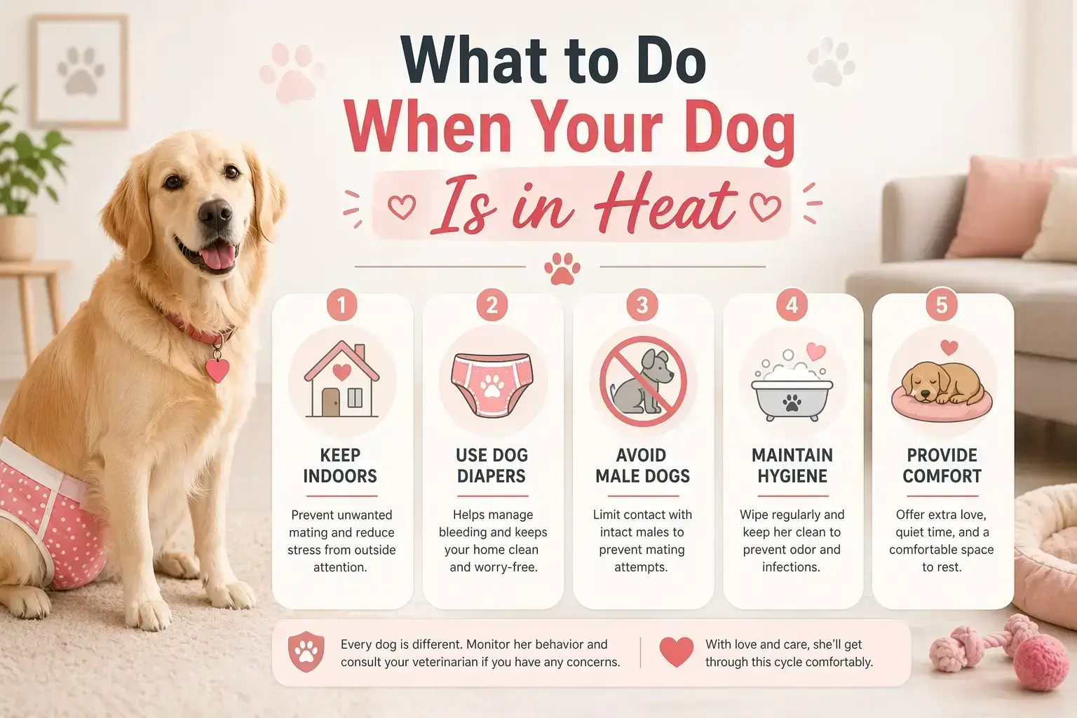 Care tips during dog heat cycle
