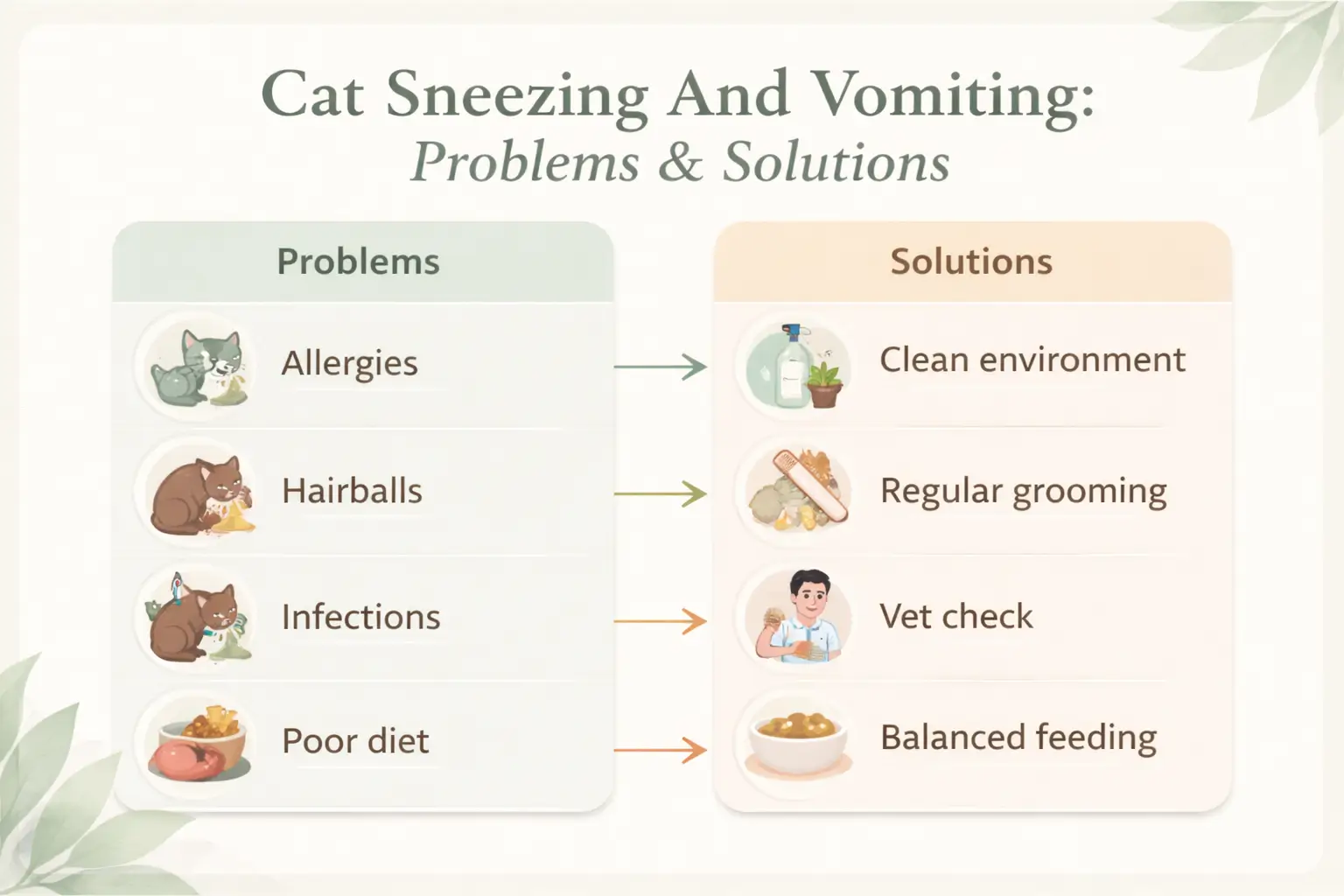 Cat Sneezing And Vomiting Problems & Solutions