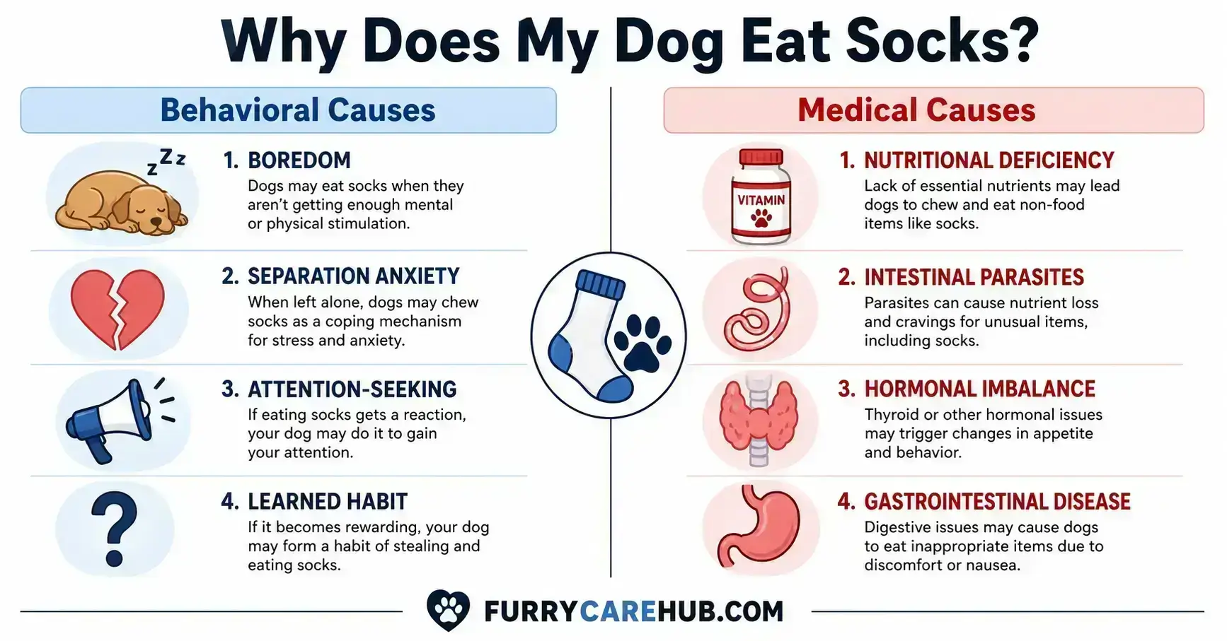 Causes of Why Dogs Eat Socks