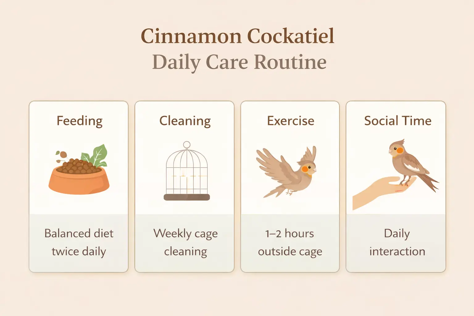 Cinnamon Cockatiel Daily Care Routine