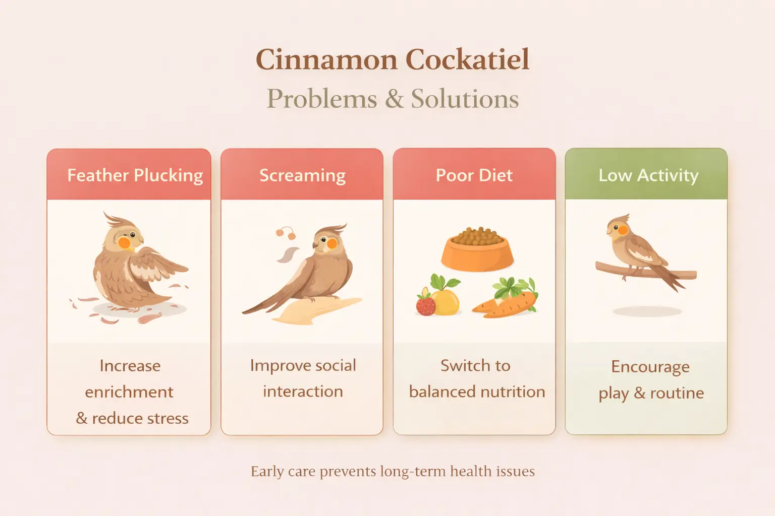 Cinnamon Cockatiel Problems & Solutions
