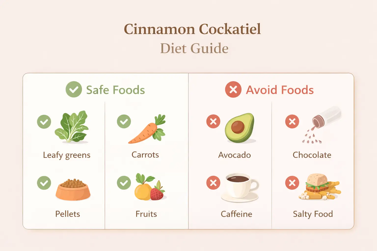 Cinnamon cockatiel diet guide