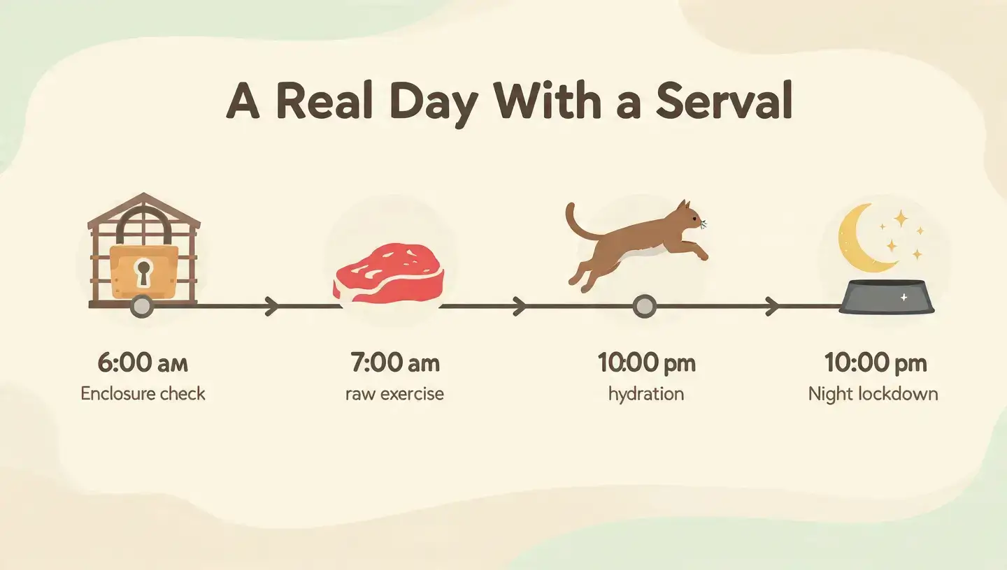 Daily Routine of a Serval Owner