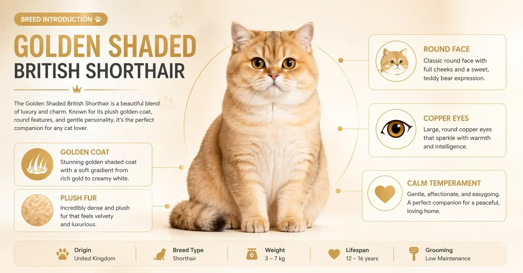 Golden Shaded British Shorthair overview