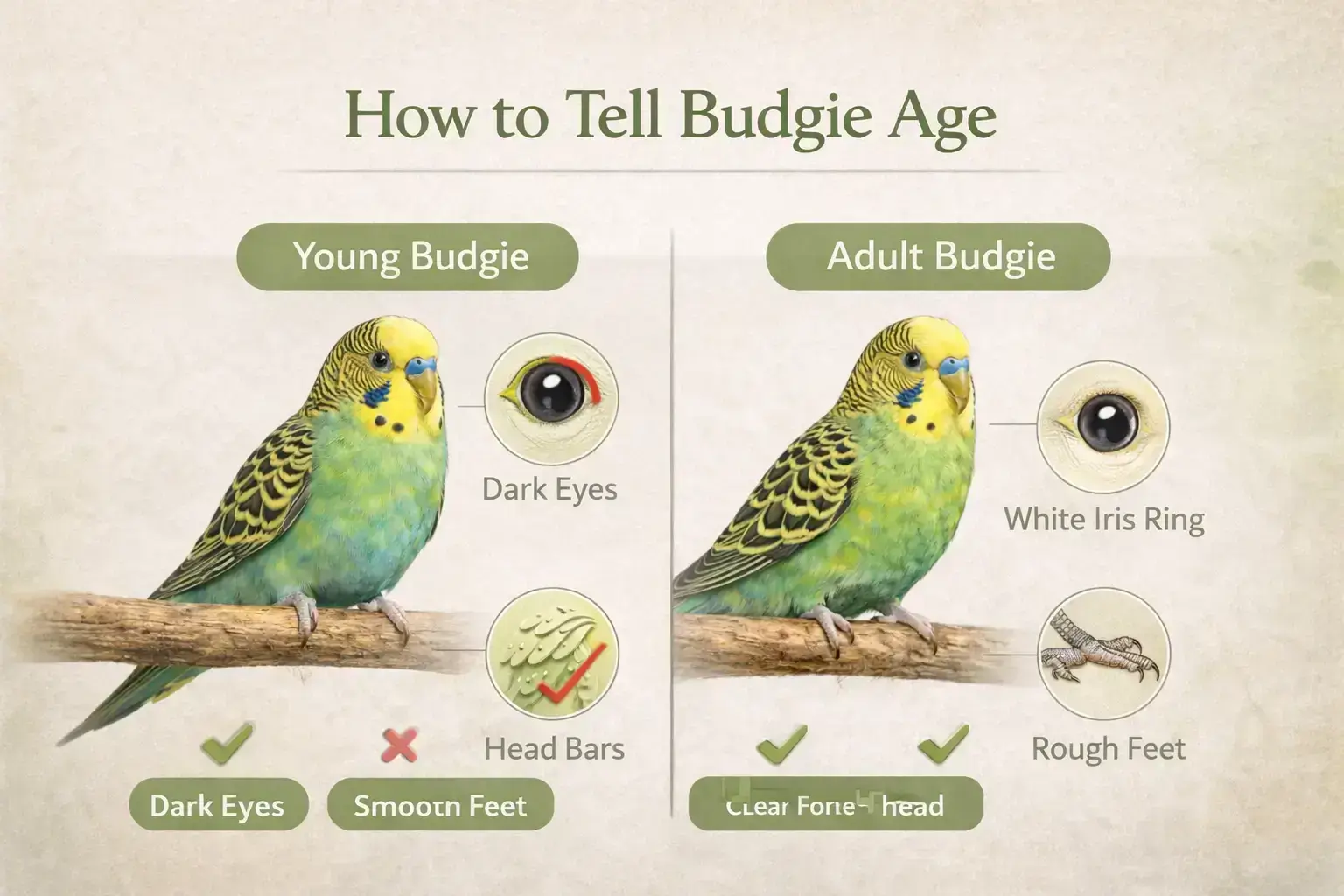 How to identify budgie age