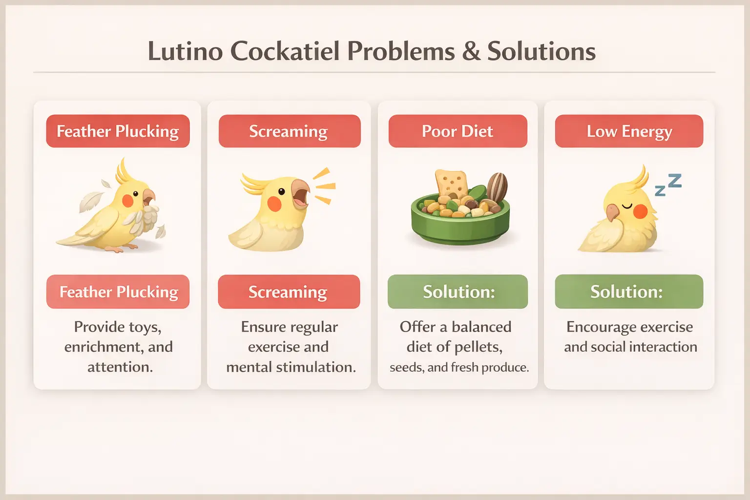 Lutino Cockatiel Problems & Solutions
