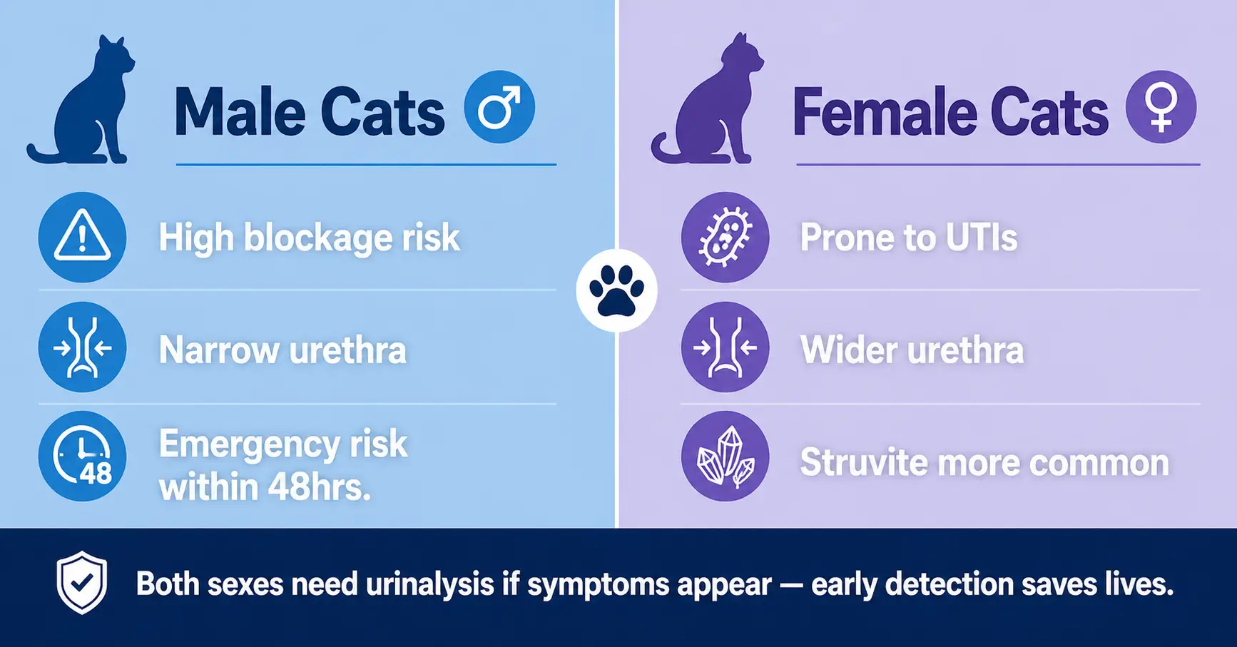 Male vs. Female Cat Urinary Crystal Risk