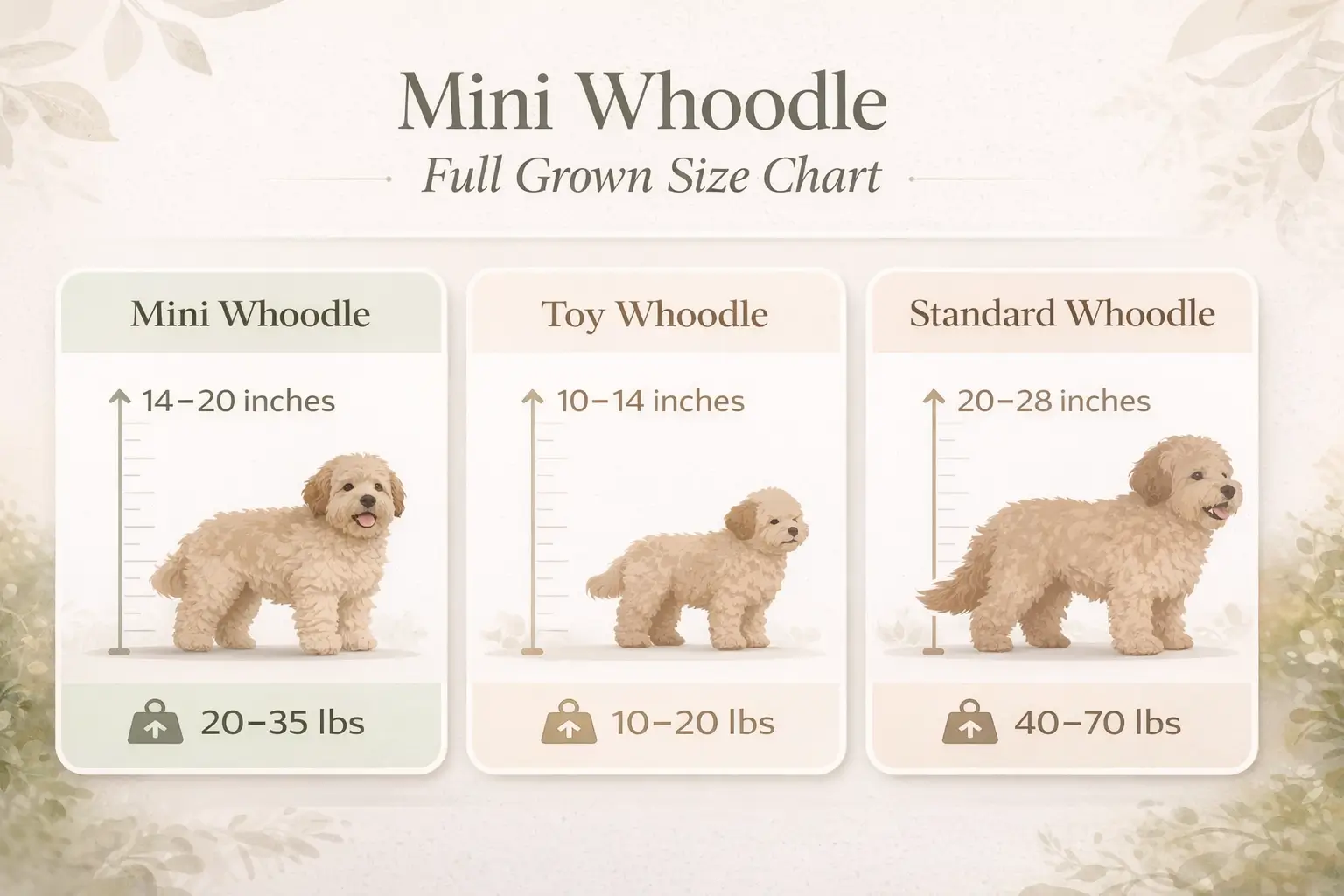 Mini Whoodle Full Grown Size Chart
