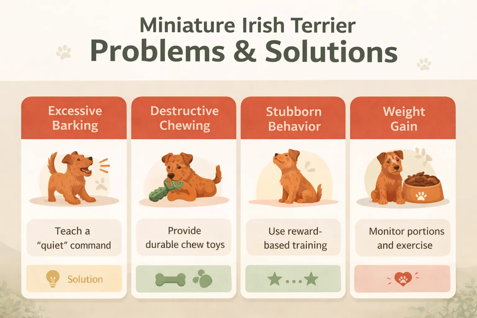 Miniature Irish Terrier Problems and solutions