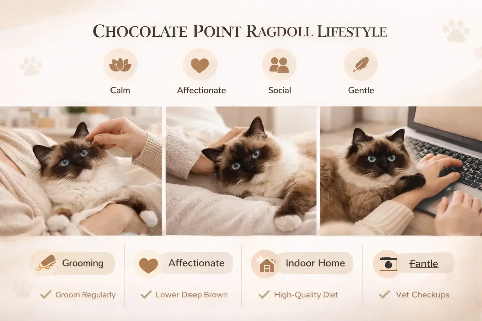 Personality and care guide for chocolate point ragdoll