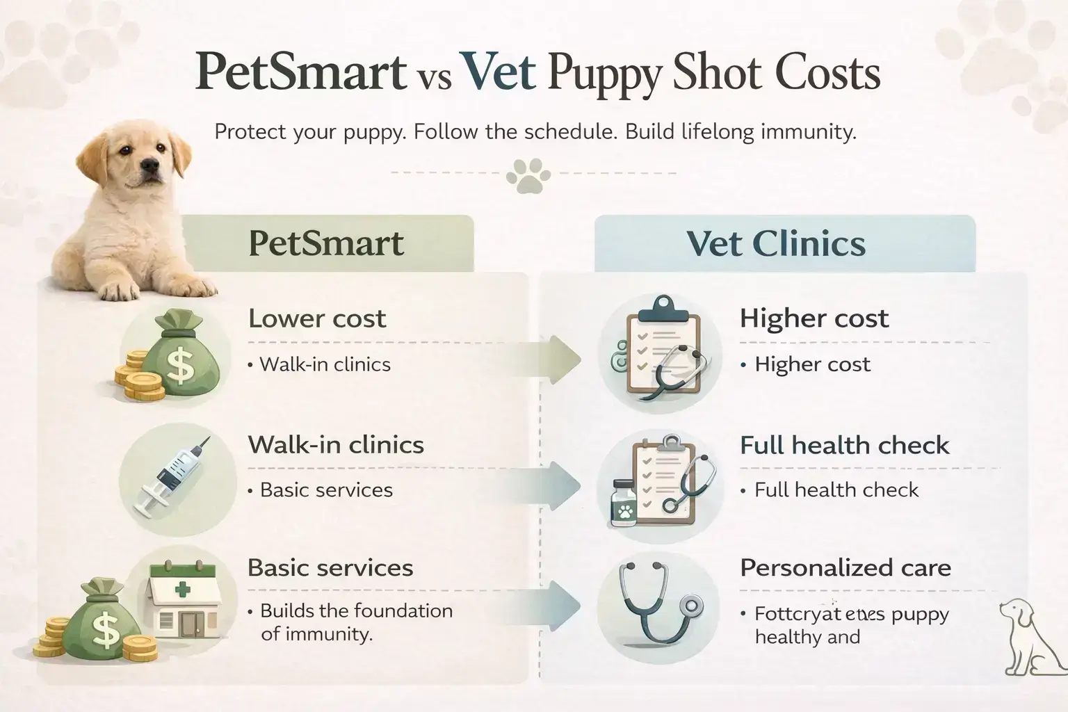 PetSmart vs Vet Puppy Shot Costs