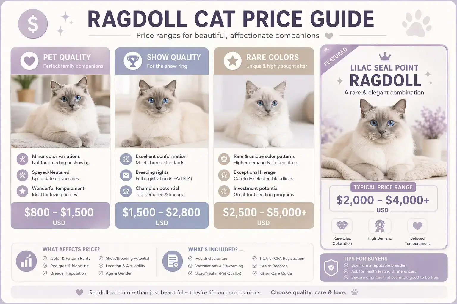 Pricing and cost factors of ragdoll cats