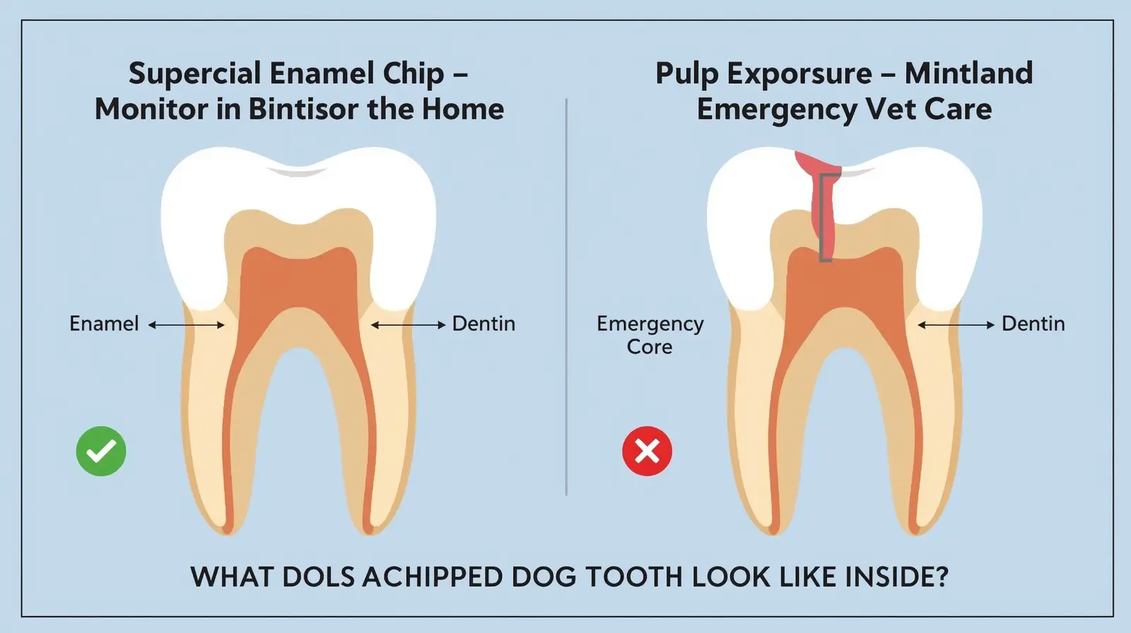 Pulp Exposure vs. Enamel Chip Visual Guide