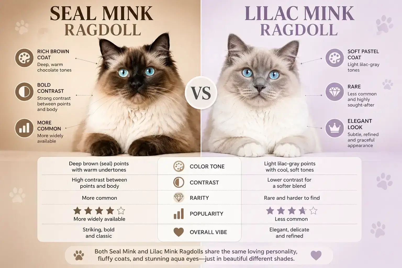 Seal Mink vs Lilac Mink Comparison