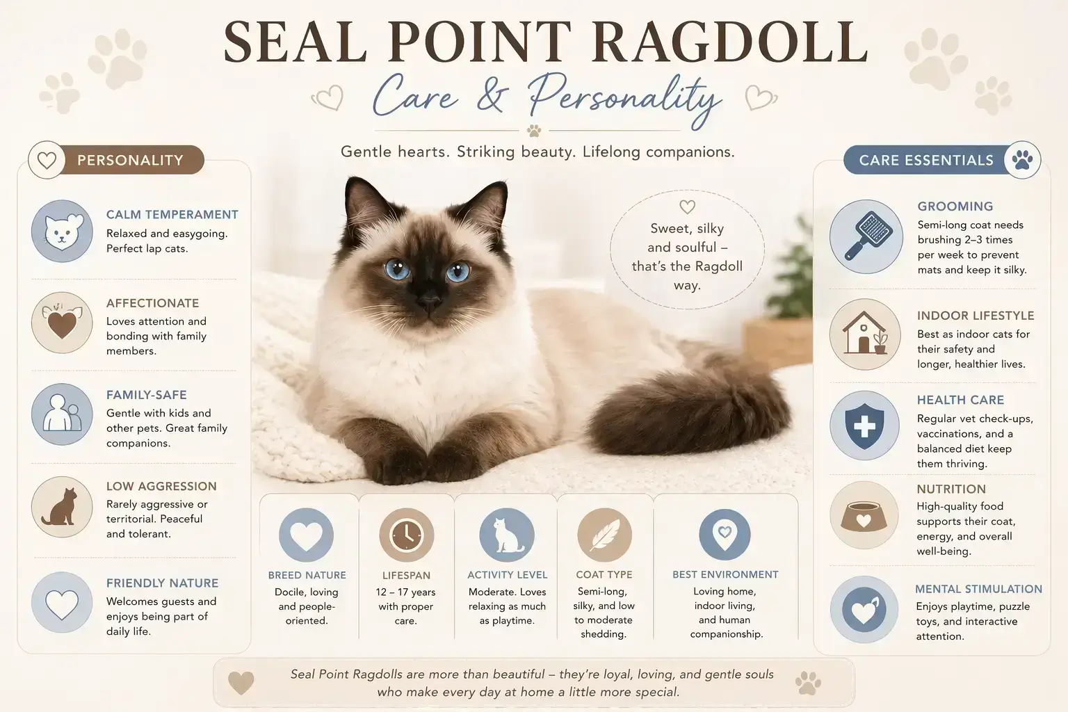 Seal Point Ragdoll Care & Personality