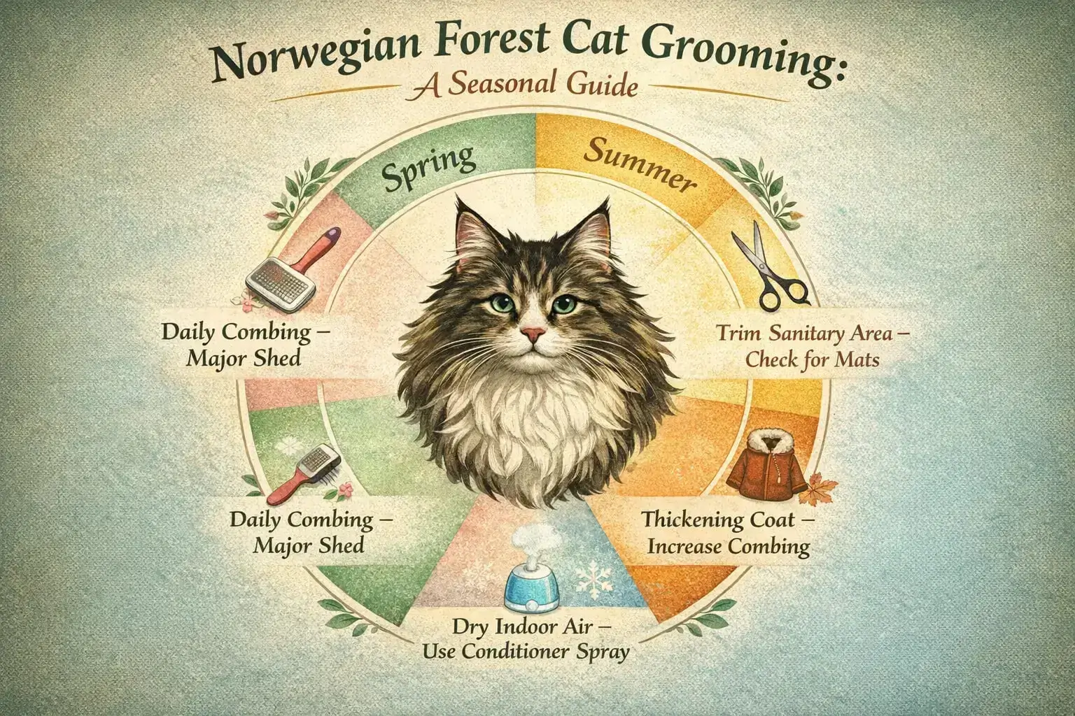 Seasonal Grooming Guide for Norwegian Forest Cats