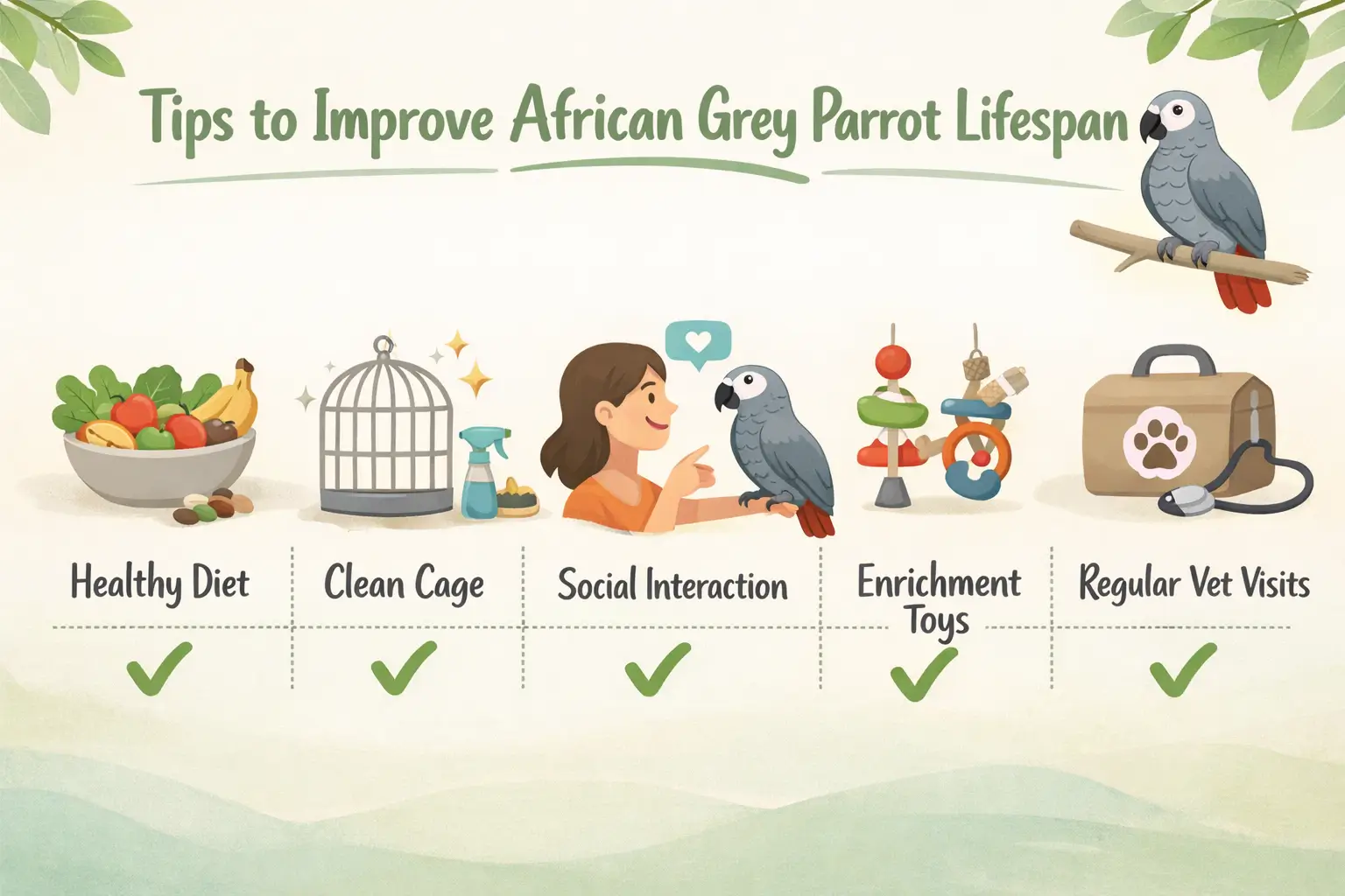 Tips to increase African grey parrot lifespan