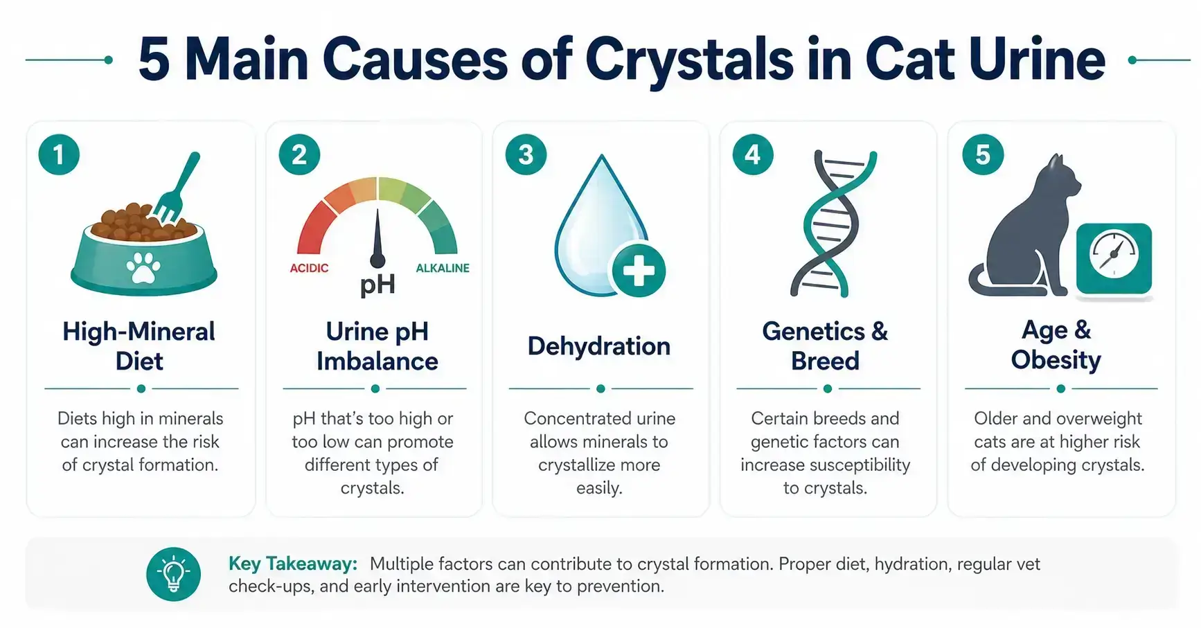 Top 5 Causes of Urinary Crystals in Cats